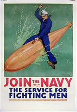Navy Recruiting Poster - The Service for Fighting Men