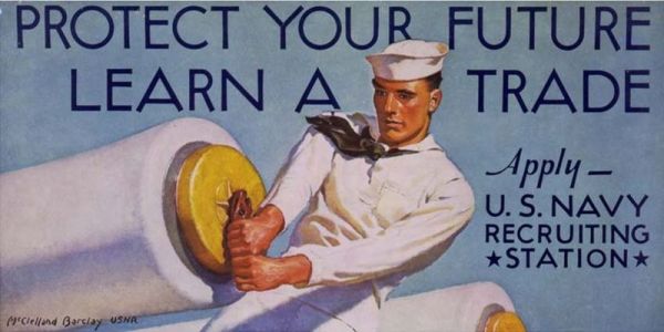 Navy Recruiting Poster - Learn a Trade.