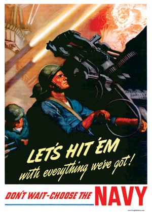Navy Recruiting Poster - Let's Hit 'Em