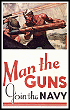 Navy Recruiting Poster - Man the guns ...
