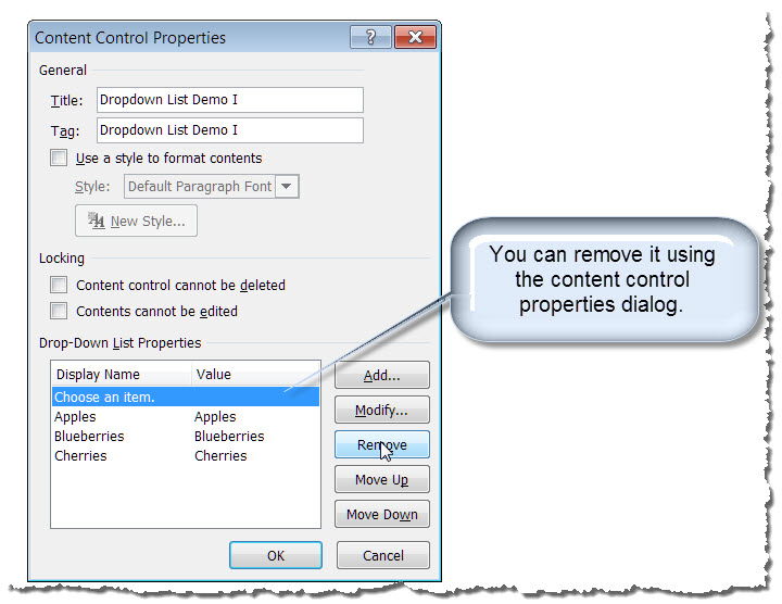 microsoft word content control remove gray background