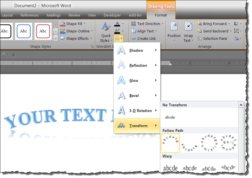 where to find microsoft word art