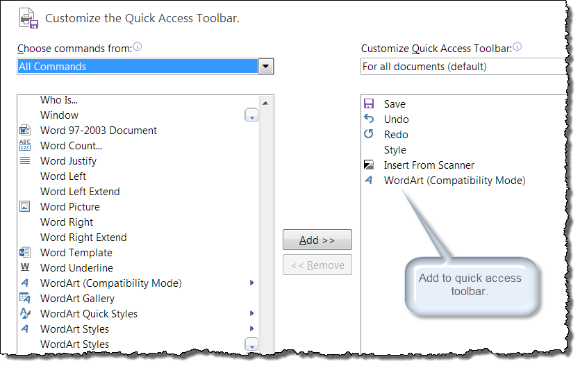 how to change the default style set in word 2013