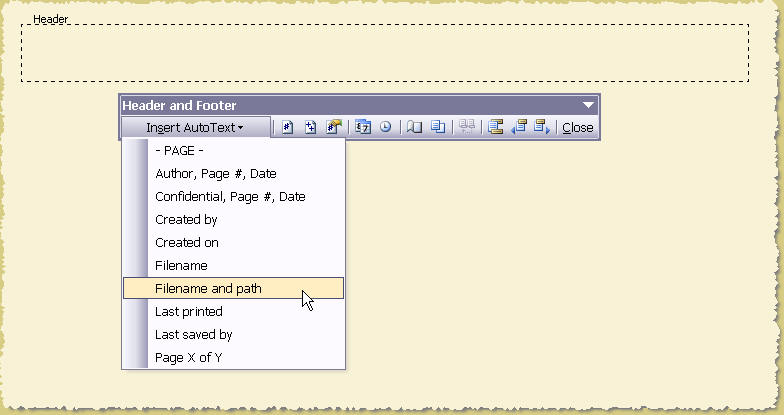 How To Add The File Name And Path To The Header Or Footer In Excel