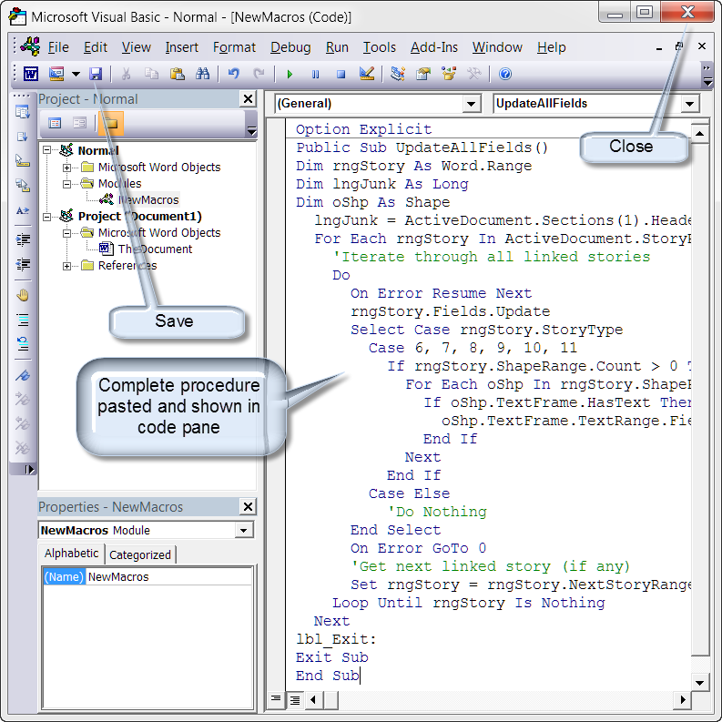 word 2010 macro shortcut keys