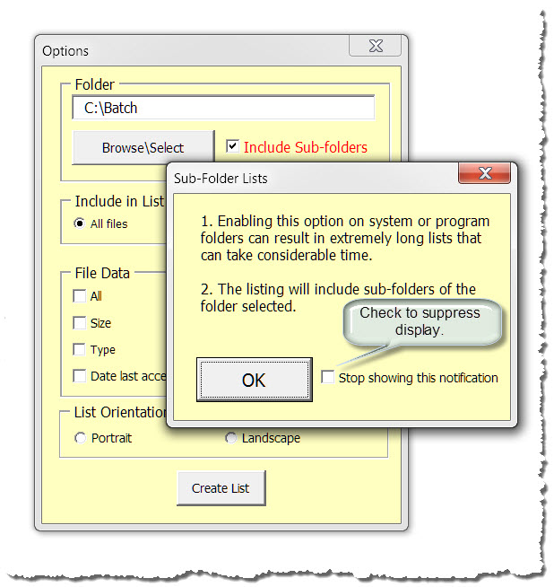 can you export a list of files in a folder to excel