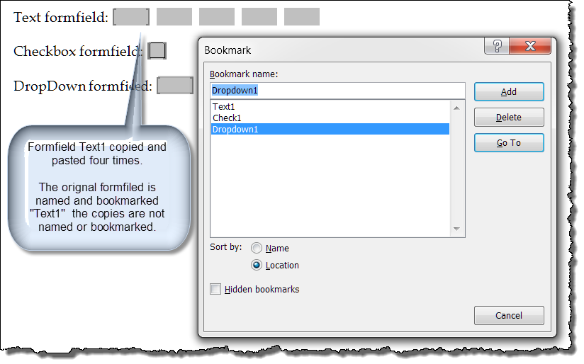 use form fields in word